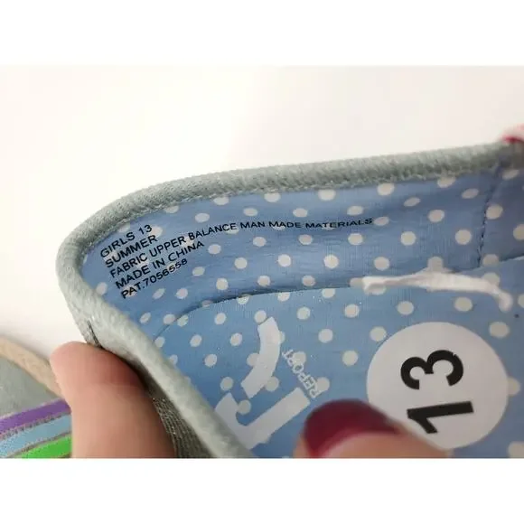 Report Kid Blue Denim Glitter Rainbow Slip-On Espadrilles - 13 - Picture 6 of 7